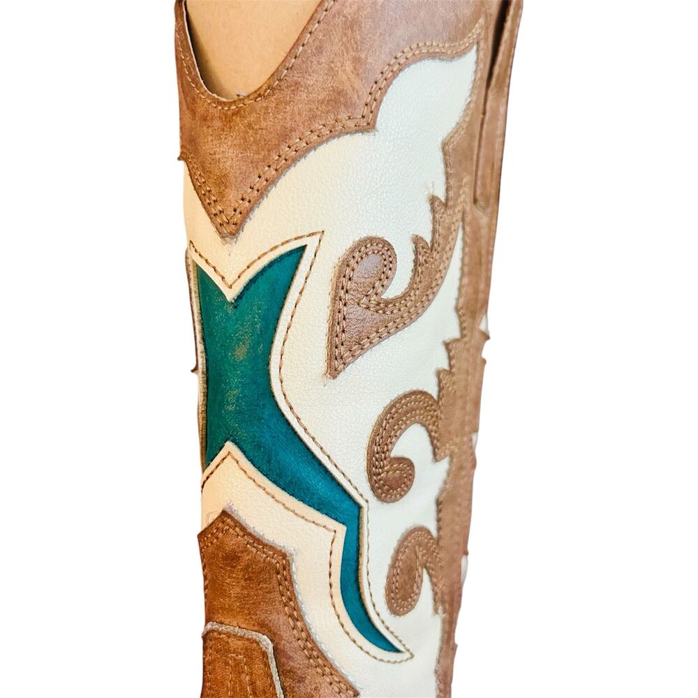 Matisse Stampede 2 Western Cowboy Boots Brown Turquoise Women’s 8.5 - Picture 9 of 16